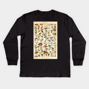 Champignon I Vintage French Mushroom Chart Kids Long Sleeve T-Shirt